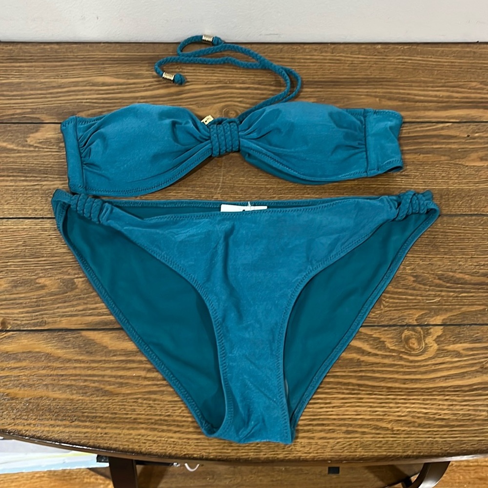 🔗 H&M Women’s 2pc Teal Bathing Suit. Size 8. NWT.